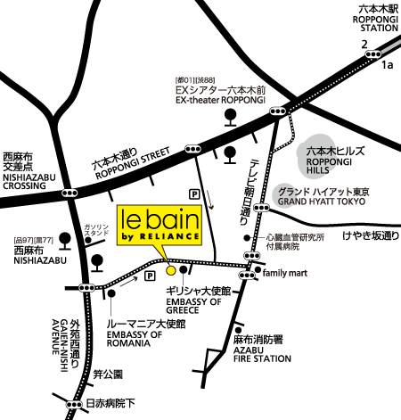 le bain地図